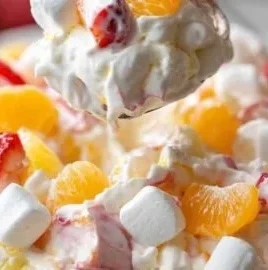 Delicious Cottage Cheese Fluff Salad served in a bowl