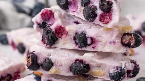 Frozen Yogurt Bark with Blueberries and Almonds