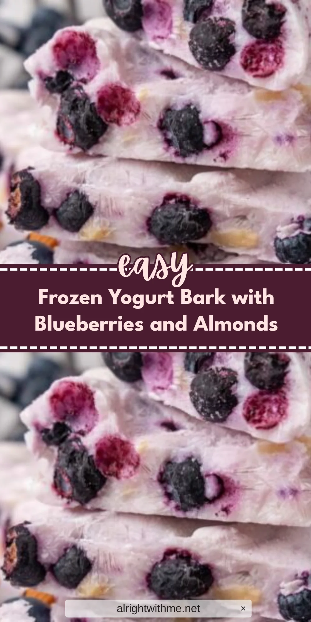 Frozen Yogurt Bark with Blueberries and Almonds