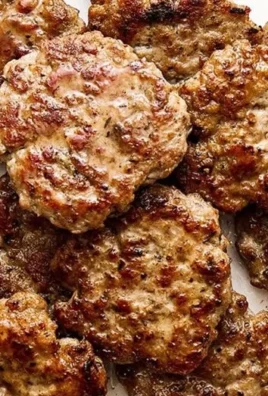 Gluten-Free Chicken Breakfast Sausage served on a plate with herbs