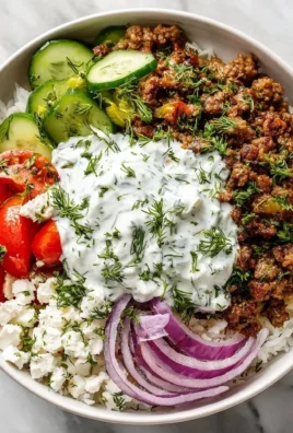 Delicious Greek-inspired ground beef bowls with fresh ingredients.