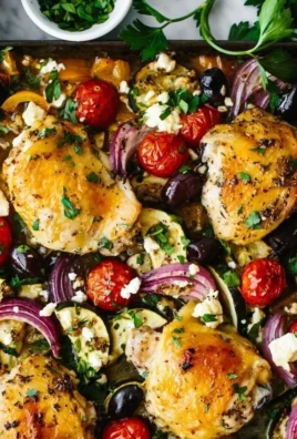 Greek Sheet Pan Chicken with vegetables and herbs