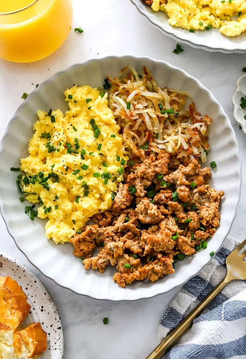 High protein breakfast bowl loaded with nutritious ingredients for a healthy meal.