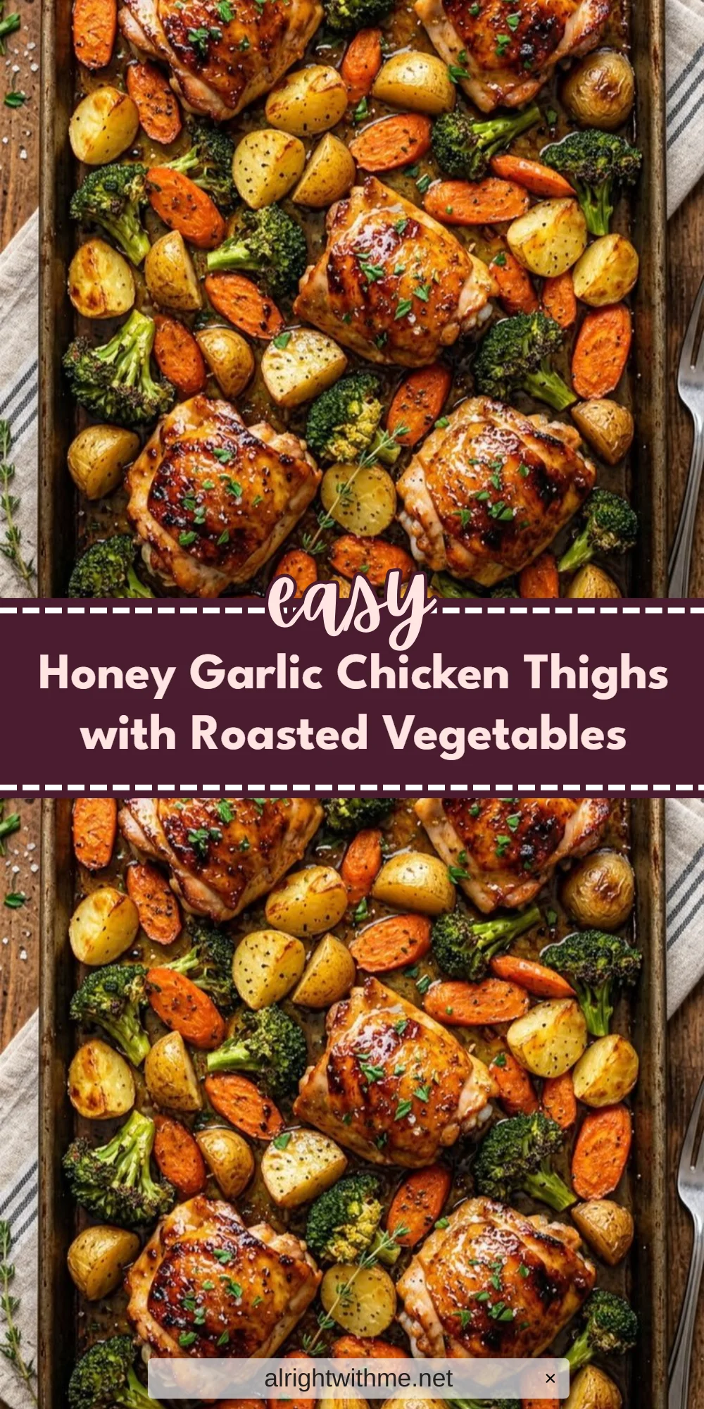 Honey Garlic Chicken Thighs with Roasted Vegetables
