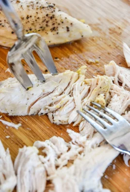 Delicious Instant Pot shredded chicken ready for meal prep.
