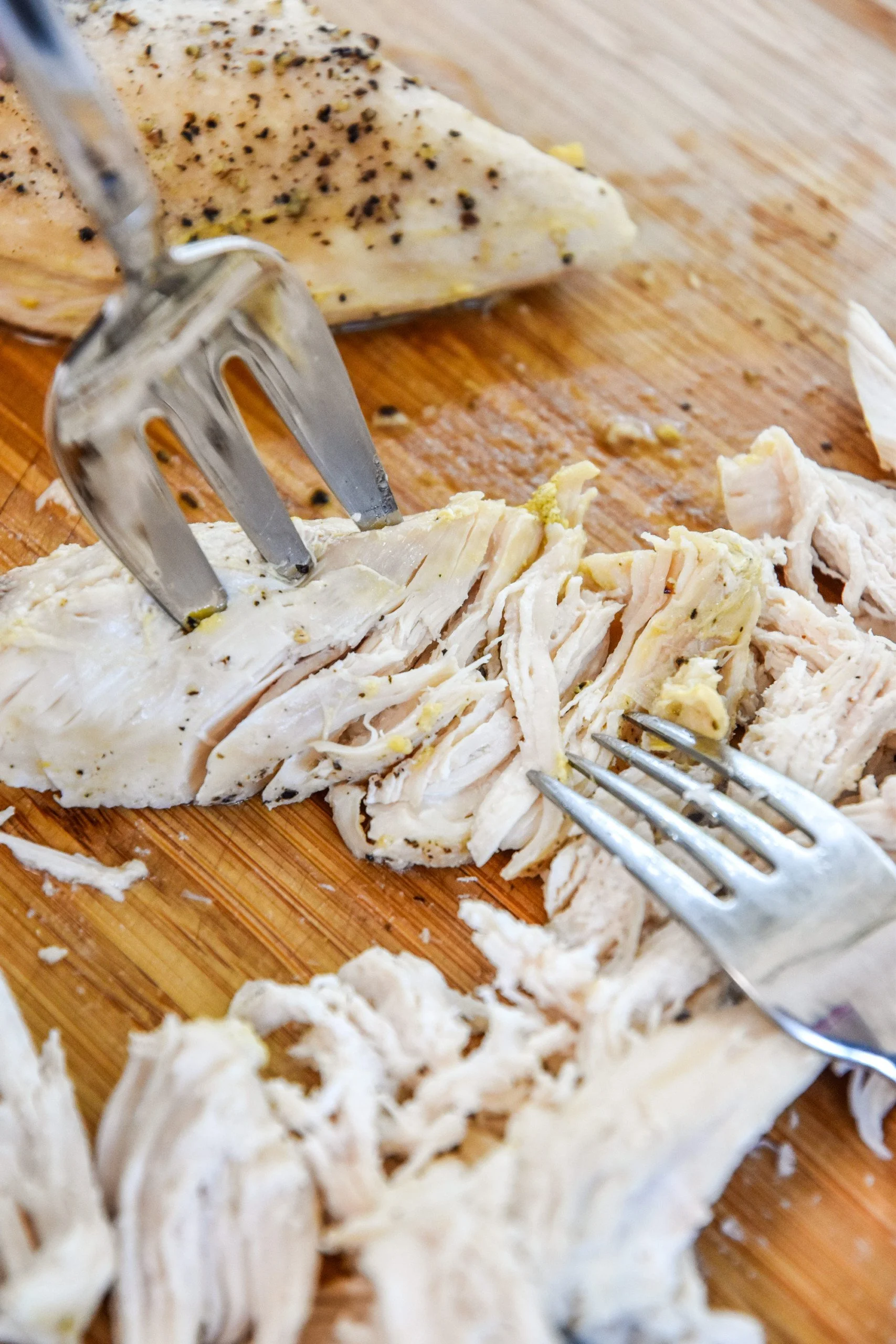 Delicious Instant Pot shredded chicken ready for meal prep.