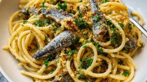 Lemon Garlic Sardine Pasta
