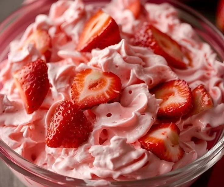 Delicious No Bake Fluff Salad with fruits and creamy texture