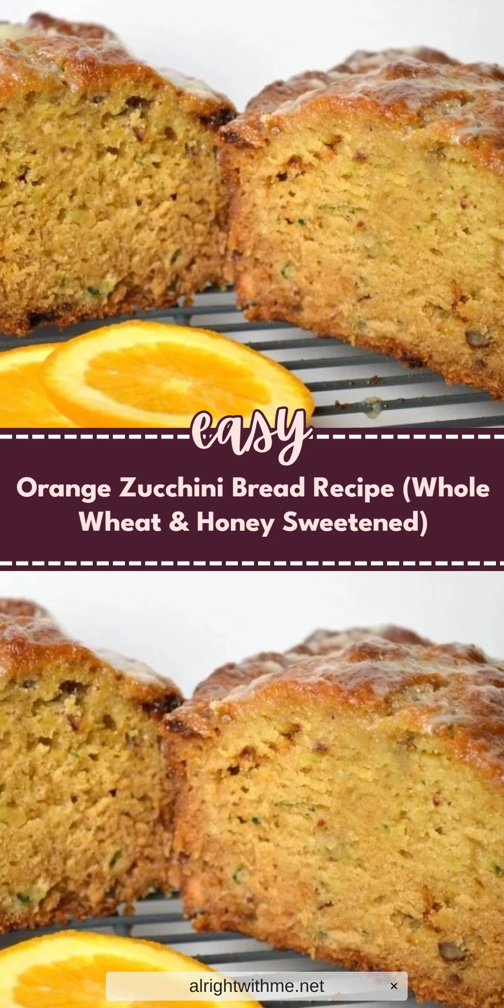 Orange Zucchini Bread Recipe (Whole Wheat & Honey Sweetened)