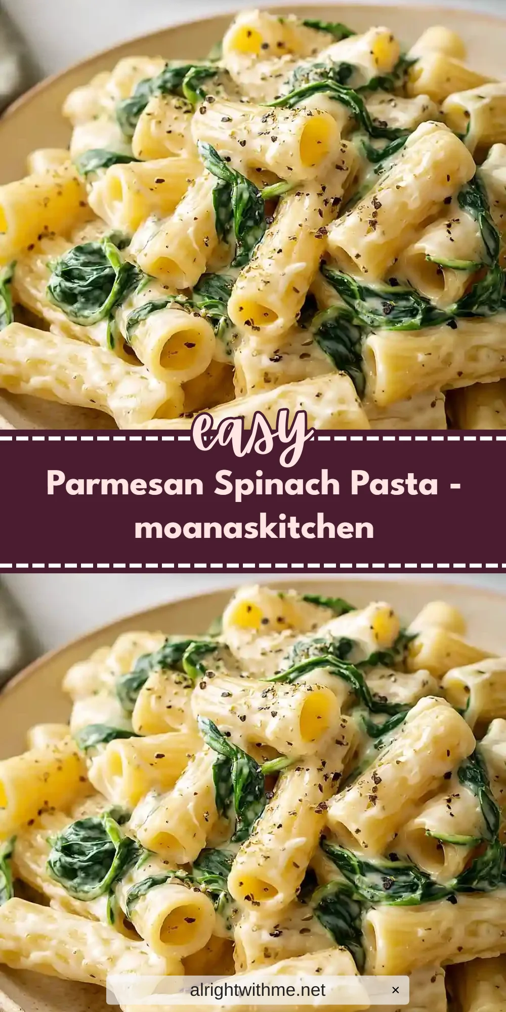 Parmesan Spinach Pasta - moanaskitchen