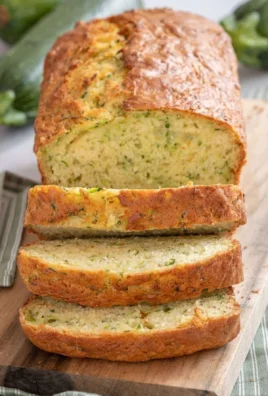 Freshly baked Pioneer Woman zucchini bread loaf on a kitchen counter.
