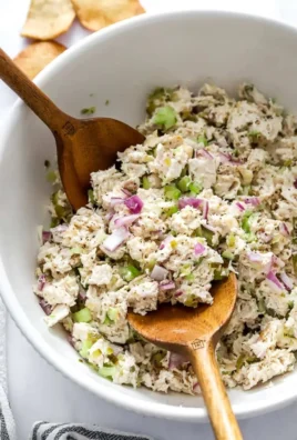 Delicious rotisserie chicken salad with fresh ingredients in a bowl