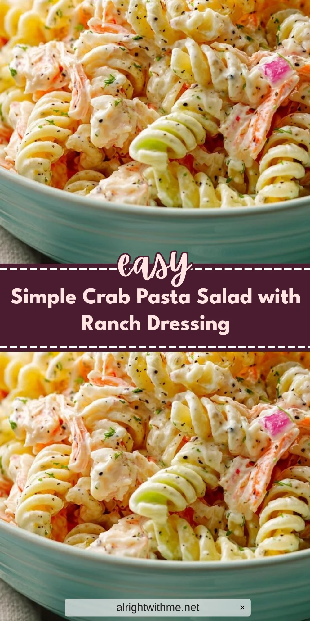 Simple Crab Pasta Salad with Ranch Dressing