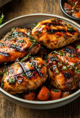 Juicy grilled chicken marinated in a flavorful chicken marinade