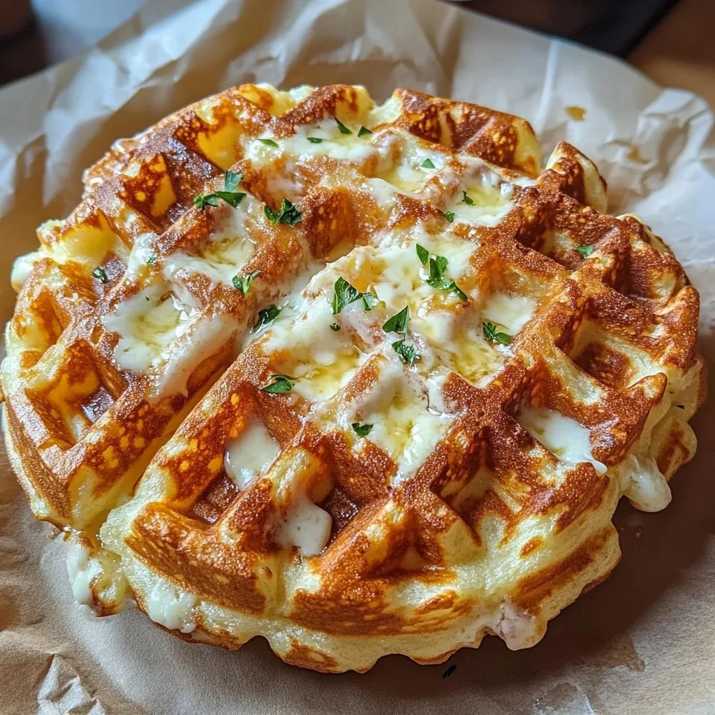 Delicious cottage cheese chaffle ready to serve on a plate