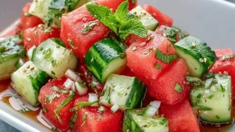 Watermelon Cucumber Salad